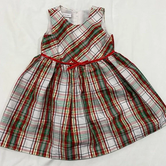 white christmas dresses Kids Red & White Dot Pom Pom Christmas Tree Tulle Dress – Little-Minnows main image 1
